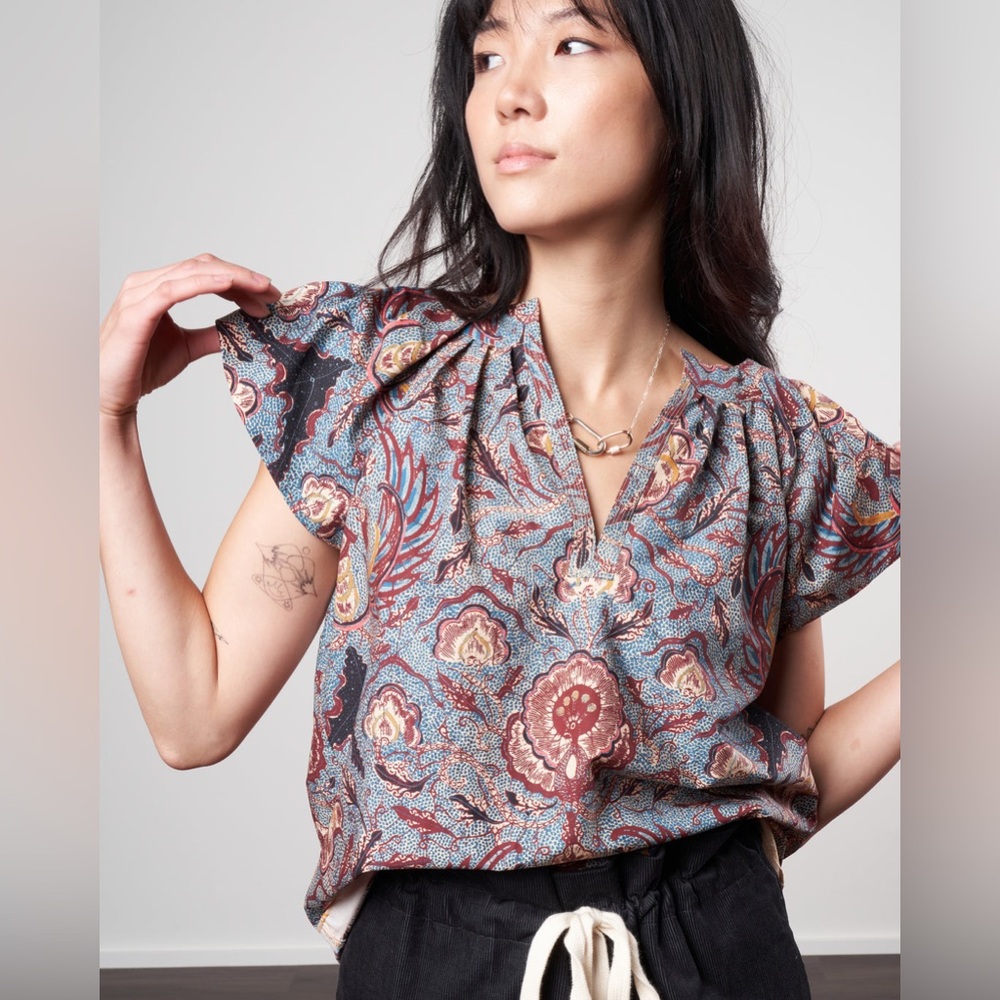 EUC Ulla Johnson Ether Inez Top with Ruffle Flutter Sleeves - Size 4